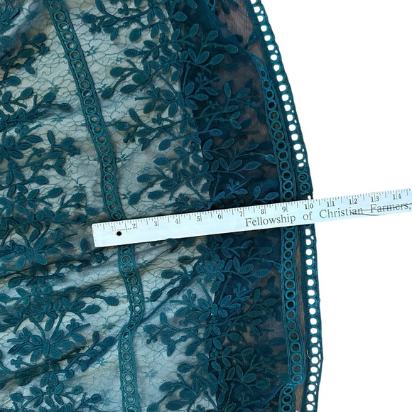 Hunter Green Lace Large Ivy City Co Sicily Lined Floral Midi Dress L Fall Fancy - Picture 11 of 13